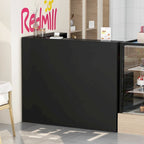 Bureau d'accueil en L en bois pour ordinateur de bureau