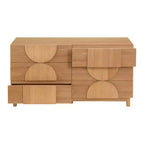 Commode géométrique moderne à 6 tiroirs, buffet de rangement large à demi-cercle pour chambre et salon