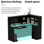 Bureau d'accueil en L en bois pour ordinateur de bureau