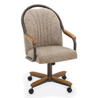 Chaises de salle à manger Chromcraft Douglas à roulettes, finition gris châtaigne (Lot de 2)