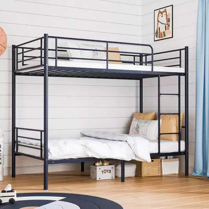 Lit Superposé Karl Home en Acier, Deux Places, avec Échelle, pour Chambre à Coucher, Dortoir, Enfants et Adultes