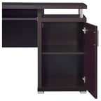 Bureau d'écriture en bois de 55 po avec 2 tiroirs, 1 placard, 1 étagère ouverte et porte pour bureau à domicile ou salle d'étude
