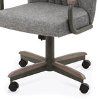 Chaises de salle à manger Chromcraft Douglas à roulettes, finition gris châtaigne (Lot de 2)