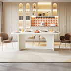 Grande table de salle à manger de 160 cm pour 4 à 6 personnes, table de cuisine rectangulaire moderne