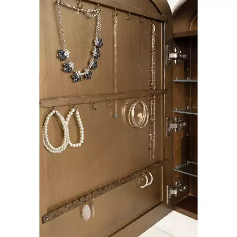 Armoire à bijoux avec miroir Kate & Laurel All Things Decor, modèle Arendahl, en MDF, 20 x 6 x 30, doré