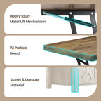 Table basse relevable 2 portes coulissantes style grange Table à manger avec rangement