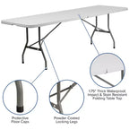 Ensemble de 8 tables pliantes Emma and Oliver en plastique blanc avec 10 chaises pliantes