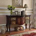 Console de rangement en bois de café avec tiroirs