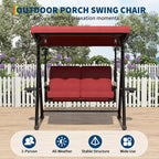 Balançoire de jardin 2 places avec auvent, assise rembourrée, cadre en fer robuste, banc d'extérieur résistant aux intempéries pour patio, balcon ou arrière-cour