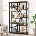 Étagère à livres Lantine à 5 niveaux avec 9 compartiments de rangement ouverts