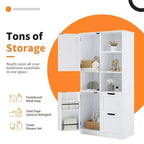 Meuble de rangement haut de salle de bain de 157 cm, armoire de rangement sur pied avec tiroir et étagère réglable, armoire de rangement polyvalente pour salle de bain et salon