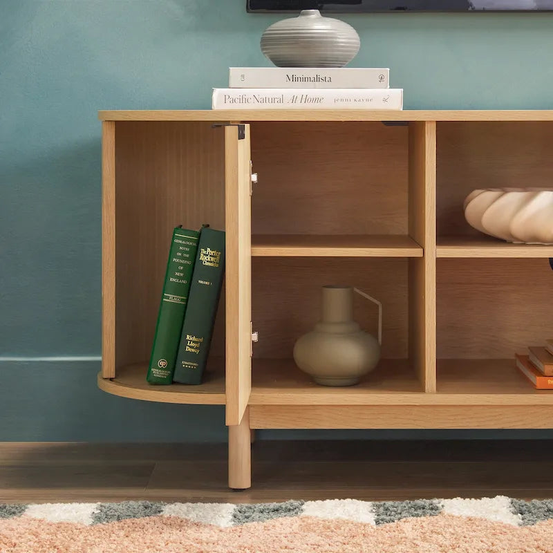 Meuble TV Middlebrook Modern Reeded de 60 po avec bords arrondis