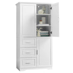 Armoire de rangement haute et large avec portes pour salle de bain/bureau