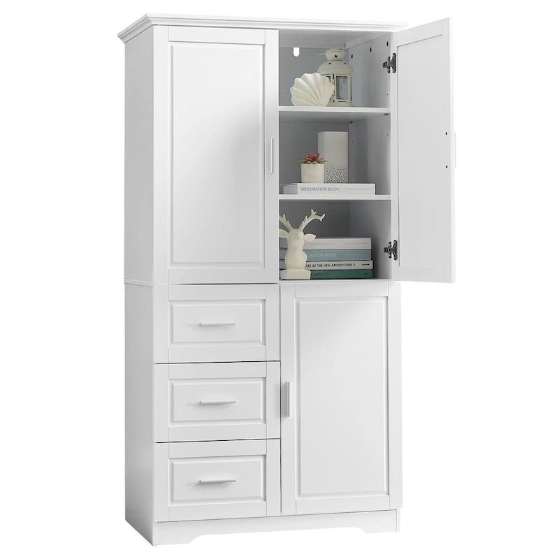 Armoire de rangement haute et large avec portes pour salle de bain/bureau