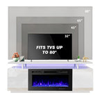 Meuble TV électrique de 36 po avec foyer, centre de divertissement et console TV pour téléviseurs jusqu'à 80 po, chauffage d'appoint moderne pour salon