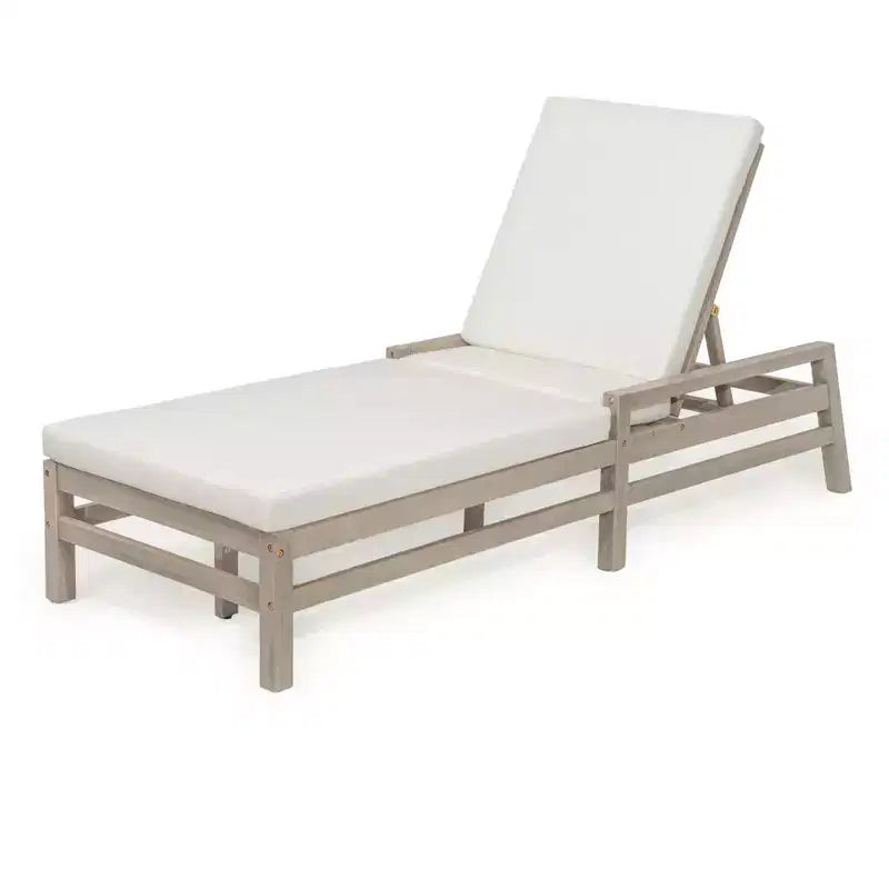 Chaise longue d'extérieur Merax en acacia 5 positions avec coussins épais
