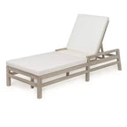 Chaise longue d'extérieur Merax en acacia 5 positions avec coussins épais