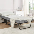 Lit pliant Erommy avec matelas à mémoire de forme : lit d'appoint pliable portable pour adultes avec matelas luxueux à mémoire de forme de 12,7 cm