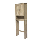 Armoire de salle de bain de style rustique à suspendre au-dessus des toilettes avec étagères et portes à fermeture magnétique