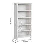 GustoWave 71 Grande bibliothèque avec étagères réglables 80 cm de large Étagère en bois à 5 niveaux Bibliothèques de style Ferme Bibliothèque Vintage