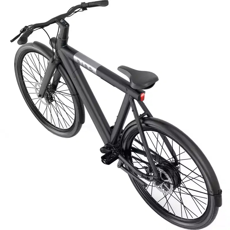 Vélo hybride électrique Bird Adult A Frame 28 à cadre ouvert - Noir : Cadre en aluminium, vitesse maximale de 32 km/h