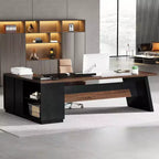 Bureau de direction en L Lantine Modern 78 avec tiroirs et classeur latéral