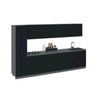 Collection cuisine élégante, coloris noir, meuble bas de 3,35 m de large - 135x24
