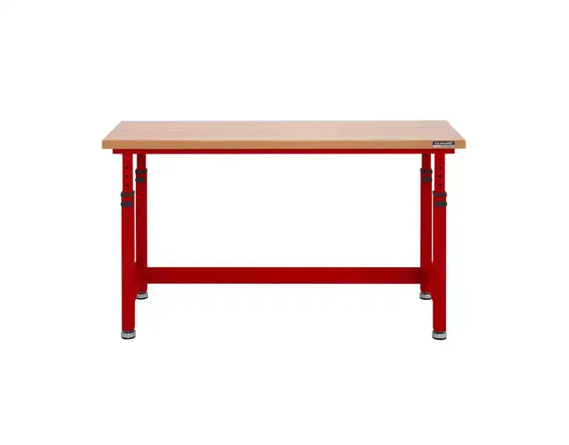 Établi robuste avec plateau en bois et hauteur réglable de 60 po