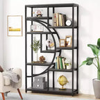 Étagère à livres Lantine à 5 niveaux avec 9 compartiments de rangement ouverts