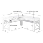 Bureau en L de style ferme moderne Alaska avec tiroir