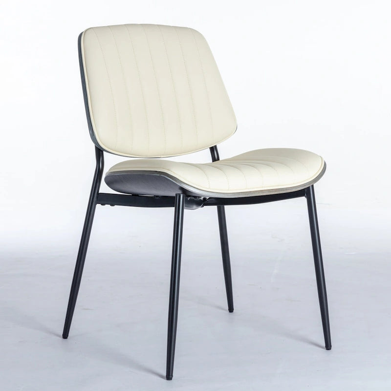 Lot de 2 chaises en similicuir avec pieds en métal