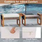Costway Salon de Jardin 7 Pièces en Résine Tressée avec Ottomans, Coussins et Tables Canapé Fauteuil