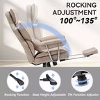 Efomao Chaise de Bureau Ergonomique 400 lbs, Grande Chaise d'Ordinateur en Cuir PU pour Personnes de Grande Taille, Fauteuil de Direction avec Repose-Pieds et Soutien Lombaire