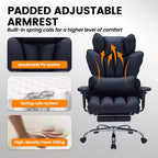 Fauteuil de bureau pour personnes fortes et grandes avec repose-pieds, fauteuil de jeu à dossier haut, fauteuil de bureau exécutif en cuir, fauteuil de bureau ergonomique avec support lombaire