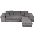 Sectionnel réversible en L de 104,5 po avec chaise longue de rangement et 2 poufs – Canapé-lit convertible 3 places pour salon