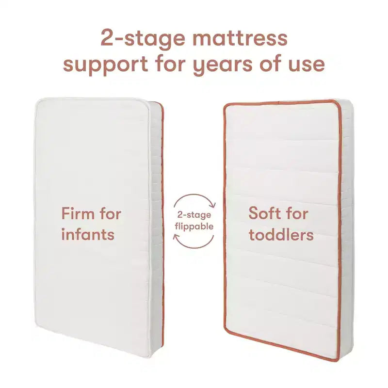 Matelas de berceau biologique Babyletto Babyletto x Avocado 2 étapes et 100 % non toxique - Blanc