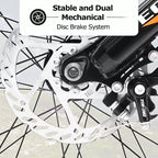 Vélo Okak 24 pouces Fat Tire avec suspension avant, VTT 7 vitesses avec frein à disque et cadre en acier à haute teneur en carbone, Vélo de randonnée pour les trajets quotidiens