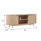 Meuble TV Middlebrook Modern Reeded de 60 po avec bords arrondis