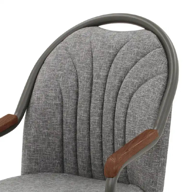 Chaises de salle à manger Chromcraft Douglas à roulettes, finition gris châtaigne (Lot de 2)