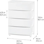 Commode de rangement large à 4 tiroirs