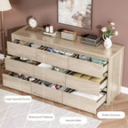 Commode à 9 tiroirs pour chambre à coucher, grande commode moderne en bois avec grand espace de rangement, organisateur de commode en bois pour salon, couloir, entrée