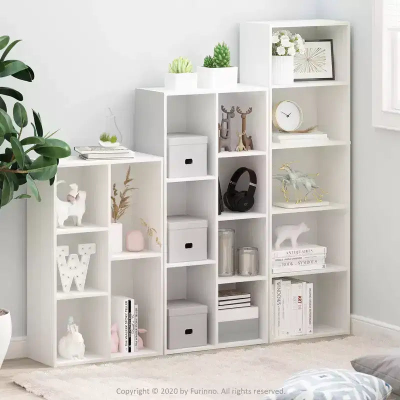 Furinno Étagère de rangement réversible 5 cubes pour livres, ouverte, horizontale ou verticale