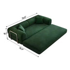 Canapé-lit convertible FurnitureR avec ensemble table d'appoint roulante, canapé moderne en velours côtelé avec table de collation mobile pour salon, appartement, petit espace