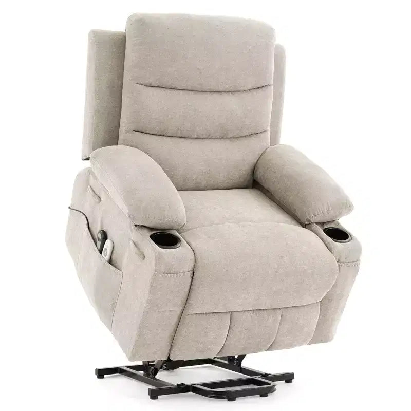 Fauteuil inclinable releveur avec massage et chauffage, fauteuils inclinables électriques surdimensionnés, siège de cinéma maison avec 2 porte-gobelets latéraux, fauteuil simple inclinable à bascule
