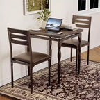 Ensemble de salle à manger 3 pièces pour petits espaces, table et 2 chaises à pieds en spirale, ensemble de table de cuisine compact pour appartements