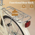 Vélo de ville Gymax Beach Cruiser 24 pouces avec selle réglable, panier tressé et porte-bagages arrière