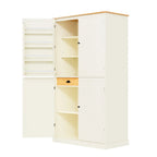 40,2x20x71,3 cm Grande armoire de cuisine sur pied avec 2 tiroirs, 2 étagères réglables et 8 compartiments de porte