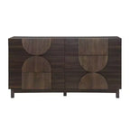 Commode géométrique moderne à 6 tiroirs, buffet de rangement large à demi-cercle pour chambre et salon