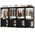 Besiost Lot de 4 organisateurs de placard avec tiroirs en bois et tringles de suspension