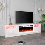 Meuble TV électrique de 36 po avec foyer, centre de divertissement et console TV pour téléviseurs jusqu'à 80 po, chauffage d'appoint moderne pour salon